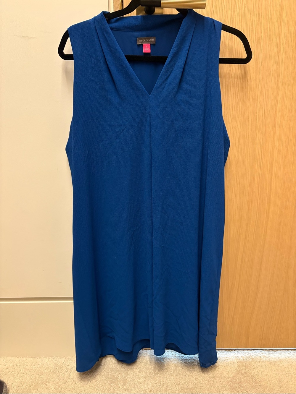 Vince Camuto Sleeveless V-Neck Dress in Bright Royal Blue
